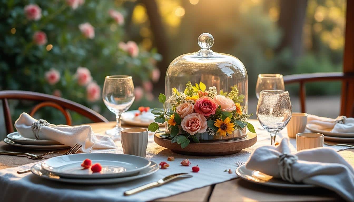 Comment intégrer une cloche centrepiece dans la déco d'une table élégante ?
