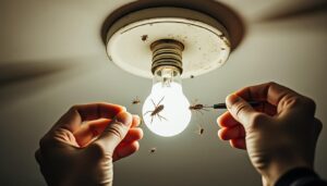 Astuces pour retirer les insectes piégés dans un plafonnier
