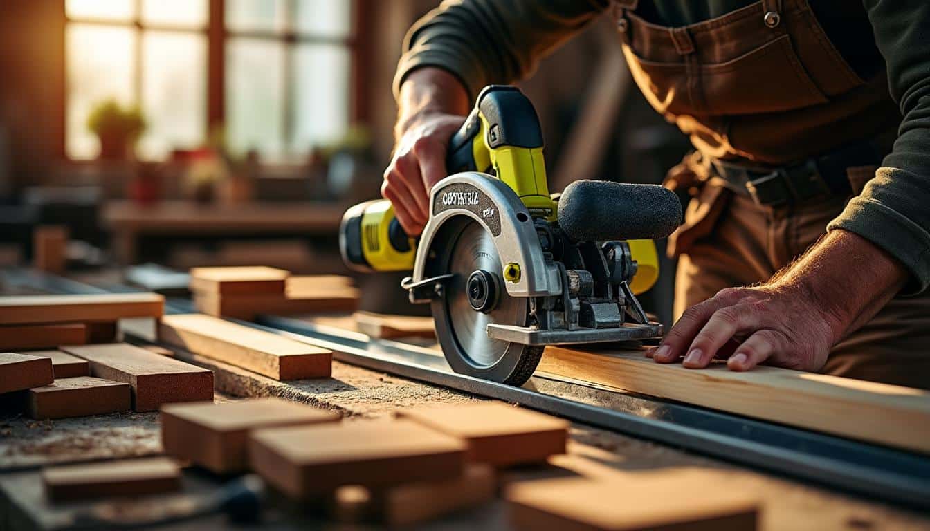 Illustration: Comprendre le rôle essentiel du rail dans la scie circulaire Ryobi